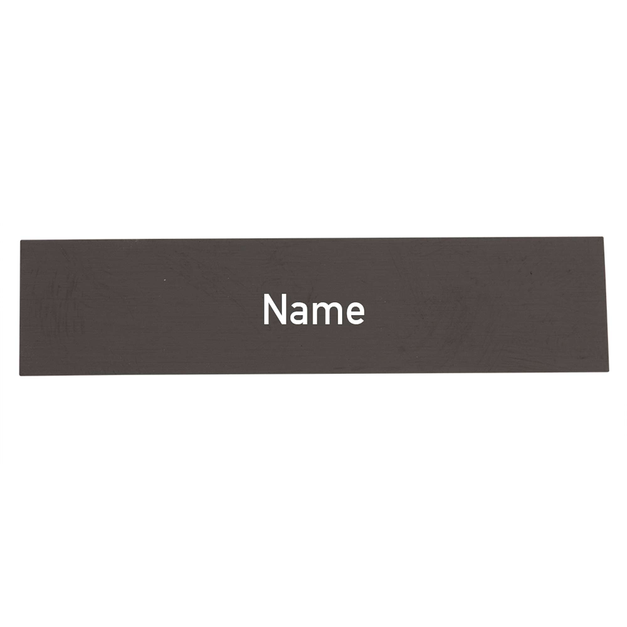 Namensschild-Einlage LIRA mit Gravur, weiße Schrift / schwarzer Hintergrund