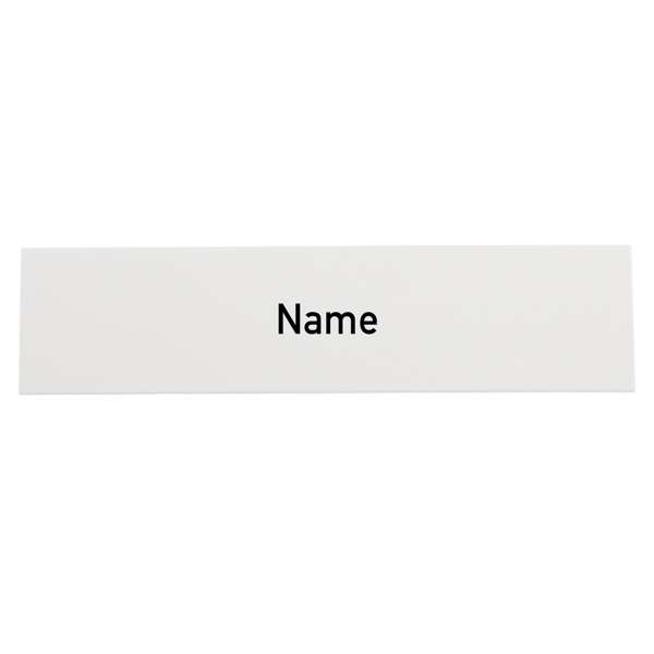 Namensschild-Einlage LIRA mit Gravur, schwarze Schrift / weißer Hintergrund