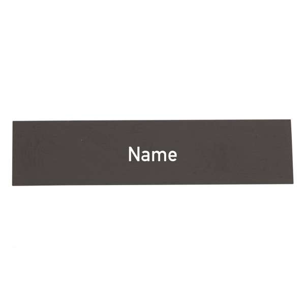 Namensschild-Einlage für Module mit Gravur, Weiße Schrift / Schwarzer Hintergrund
