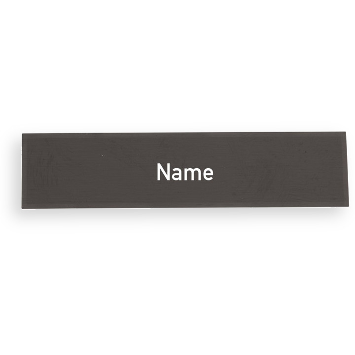 Namensschild-Einlage für Module mit Gravur, Weiße Schrift / Schwarzer Hintergrund