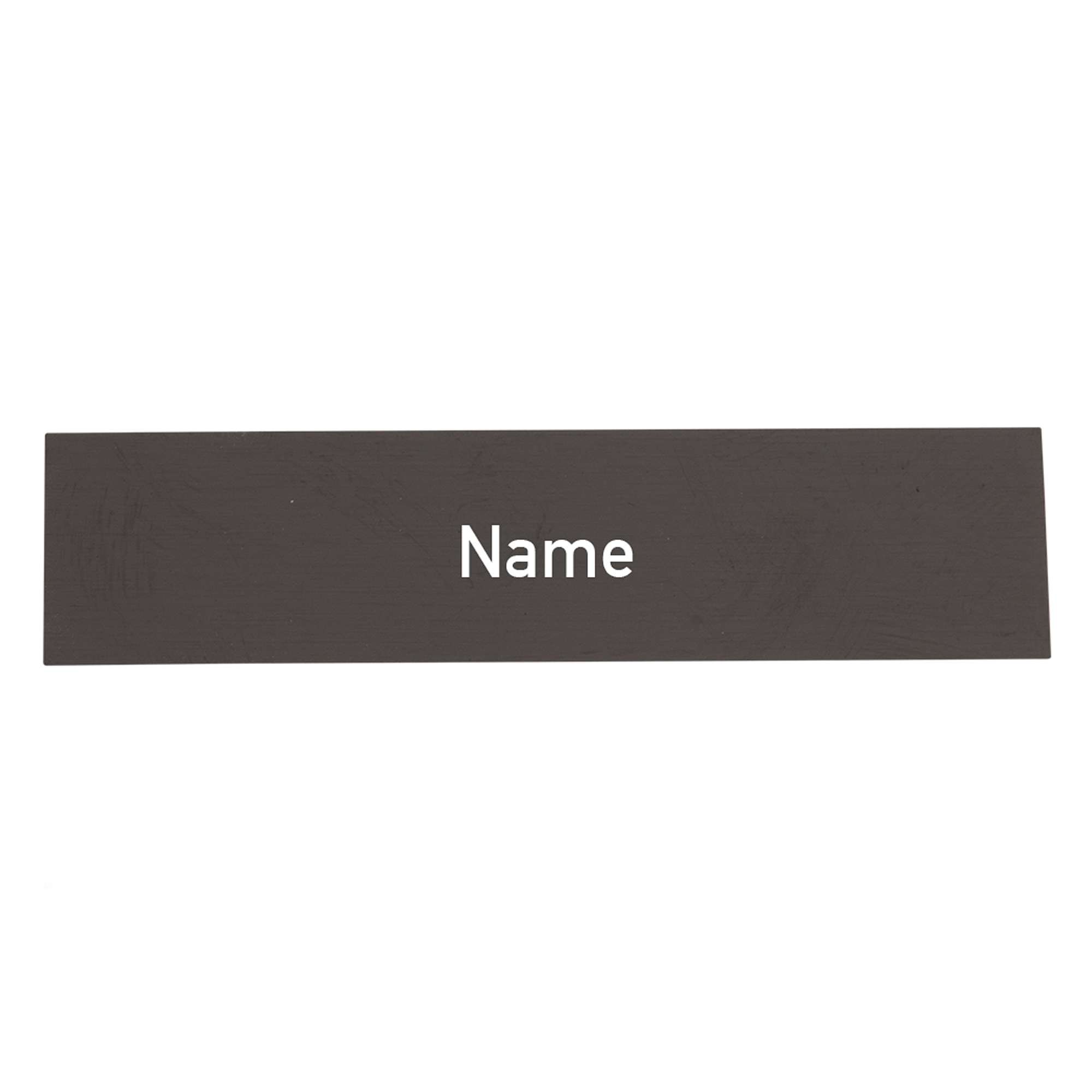 Namensschild-Einlage für Module mit Gravur, weiße Schrift / schwarzer Hintergrund