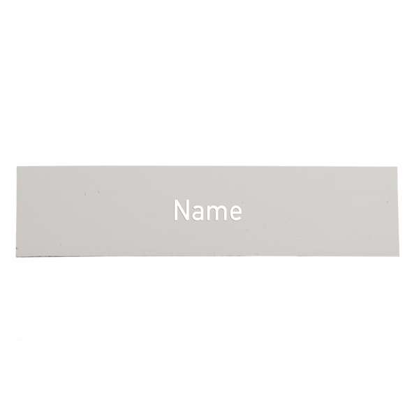 Namensschild-Einlage für Module mit Gravur, weiße Schrift / grauer Hintergrund