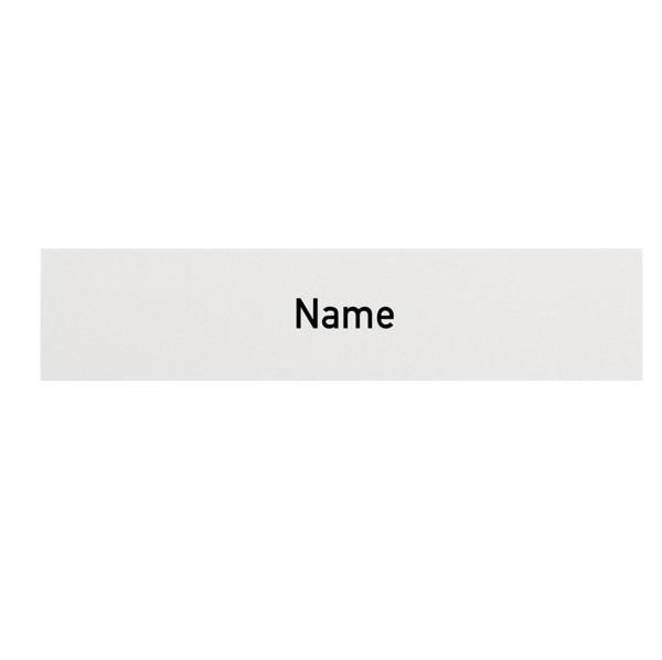 Namensschild-Einlage für Module mit Gravur, Schwarze Schrift / Weißer Hintergrund
