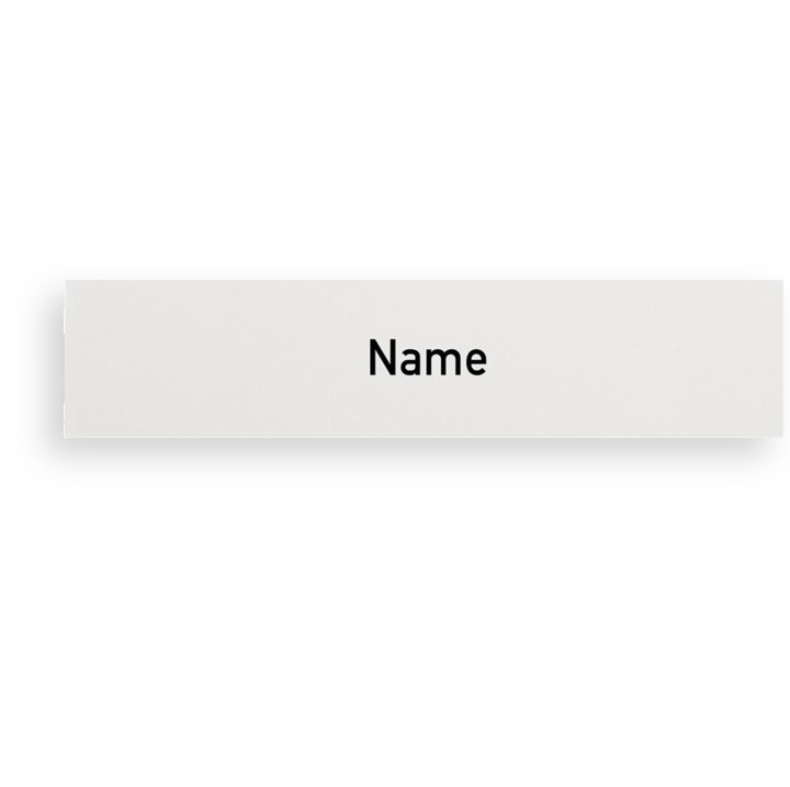 Namensschild-Einlage für Module mit Gravur, Schwarze Schrift / Weißer Hintergrund