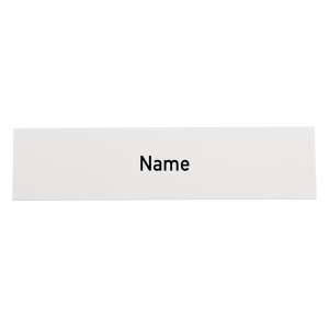 Namensschild-Einlage für Module mit Gravur, schwarze Schrift / weißer Hintergrund