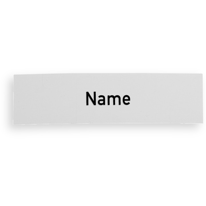 Namensschildeinlage Kombitaster Antivandalismus mit Gravur, schwarze Schrift / weißer Hintergrund