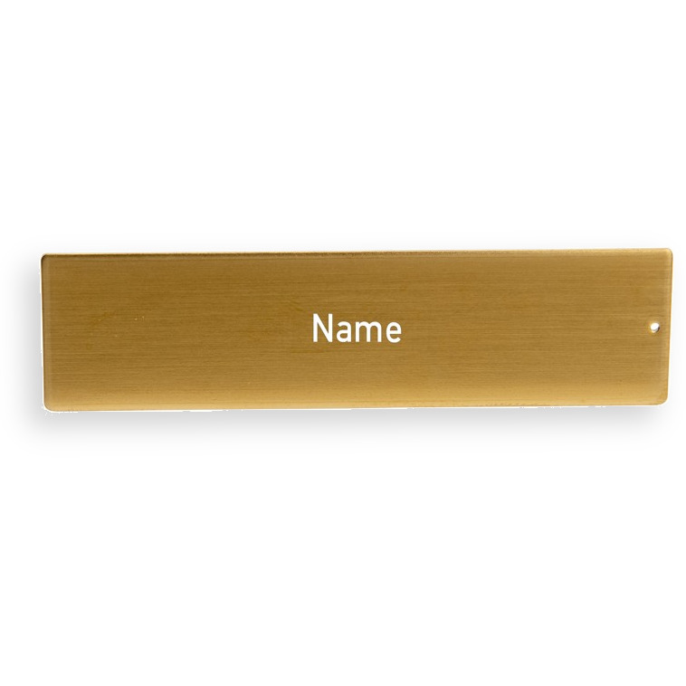 RSA2 Edelstahl Namensschild PVD-beschichtet mit Gravur