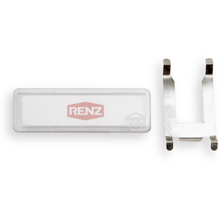 Namensschild 65x22mm mit Feder für Entnahmetüre