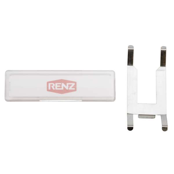 Namensschild 64x19mm mit Feder (50 Stück)