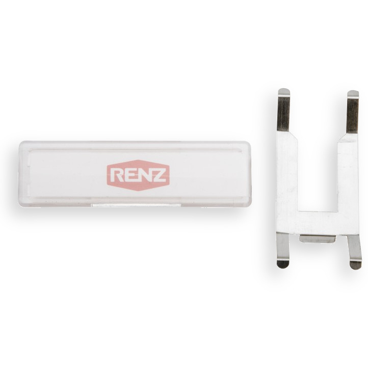 Namensschild 64x19mm mit Feder (50 Stück)