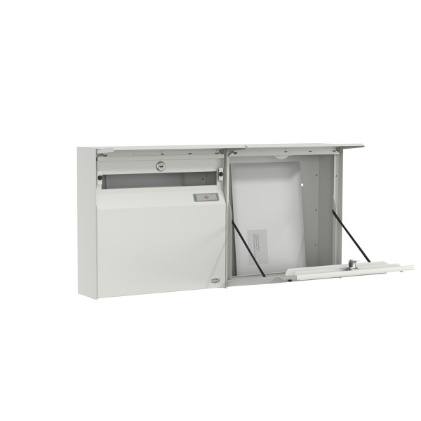 RENZ Briefkasten Erwin Verkehrsweiß mit NS92 Namensschild 2-Teilig