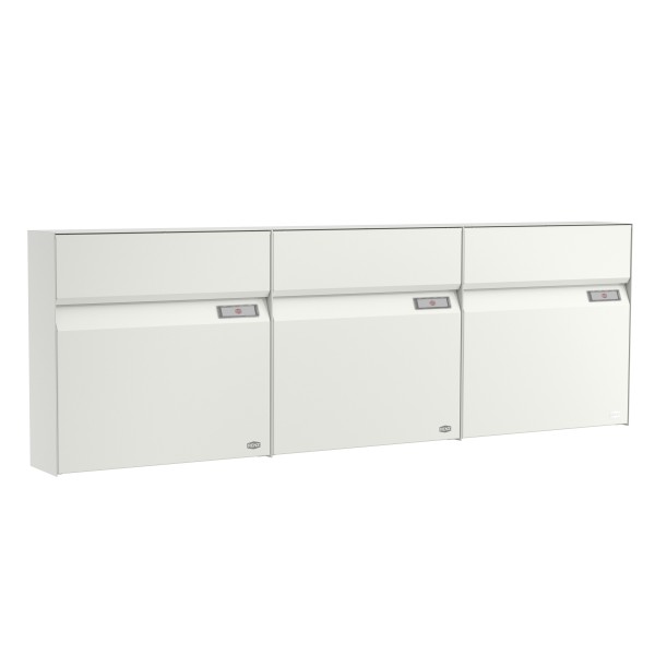 RENZ Briefkasten Erwin Verkehrsweiß mit NS92 Namensschild 3-Teilig