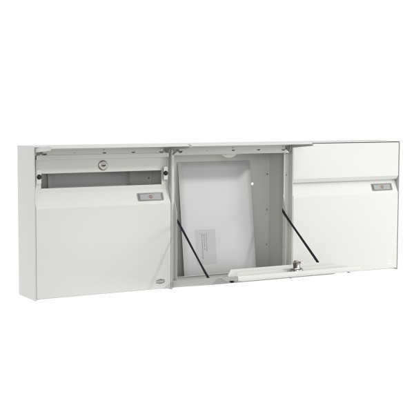 RENZ Briefkasten Erwin Verkehrsweiß mit NS92 Namensschild 3-Teilig