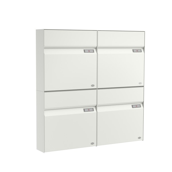 RENZ Briefkasten Erwin Verkehrsweiß mit NS92 Namensschild 4-Teilig