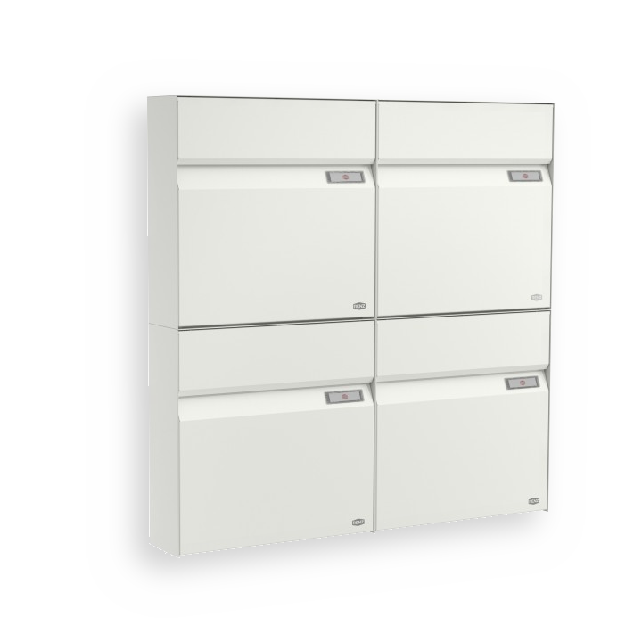 RENZ Briefkasten Erwin Verkehrsweiß mit NS92 Namensschild 4-Teilig