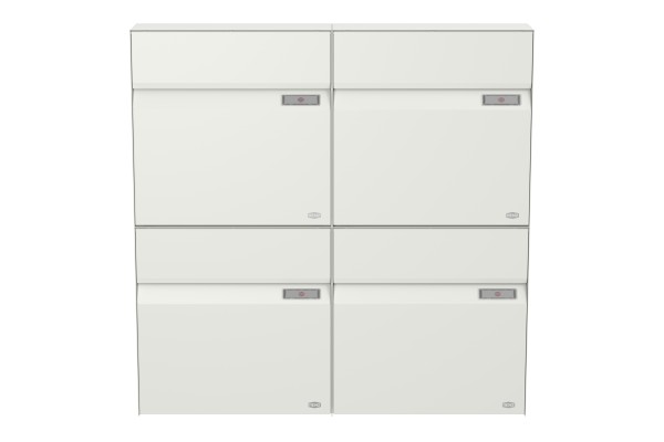 RENZ Briefkasten Erwin Verkehrsweiß mit NS92 Namensschild 4-Teilig