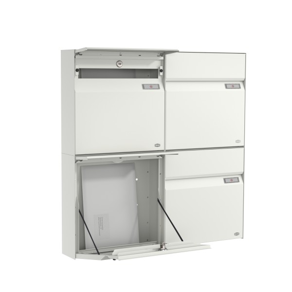 RENZ Briefkasten Erwin Verkehrsweiß mit NS92 Namensschild 4-Teilig