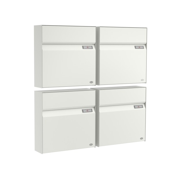 RENZ Briefkasten Erwin Verkehrsweiß mit NS92 Namensschild 4-Teilig