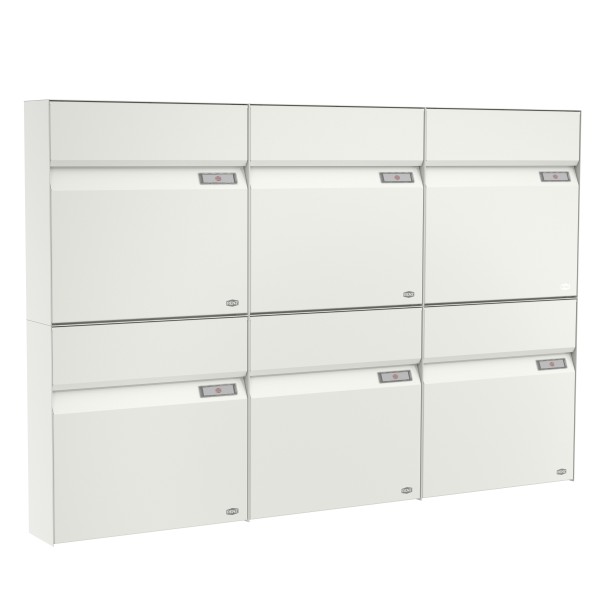 RENZ Briefkasten Erwin Verkehrsweiß mit NS92 Namensschild 6-Teilig