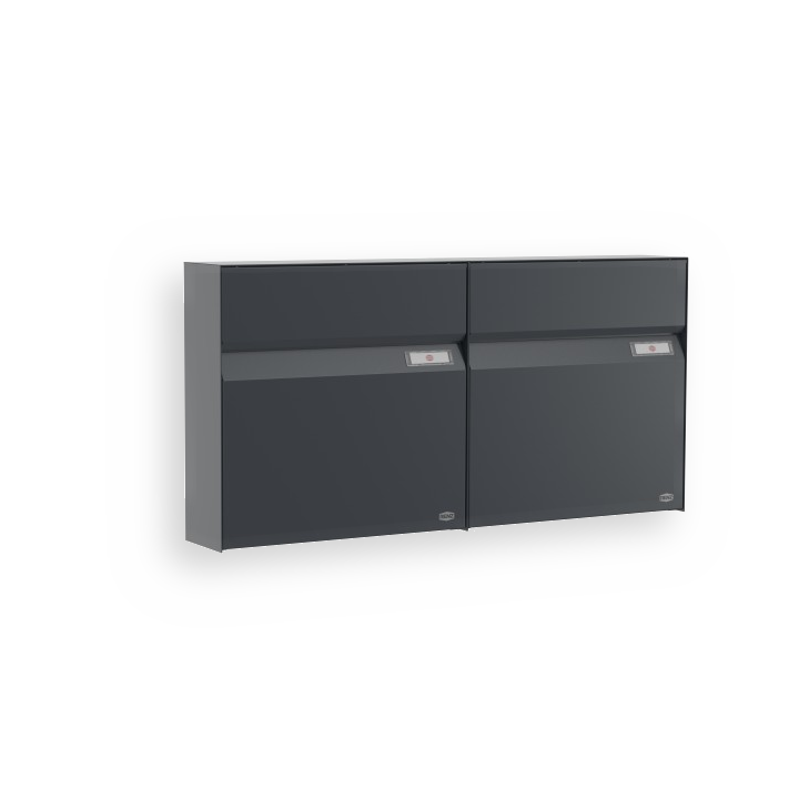 RENZ Briefkasten Erwin Anthrazitgrau mit NS92 Namensschild 2-Teilig