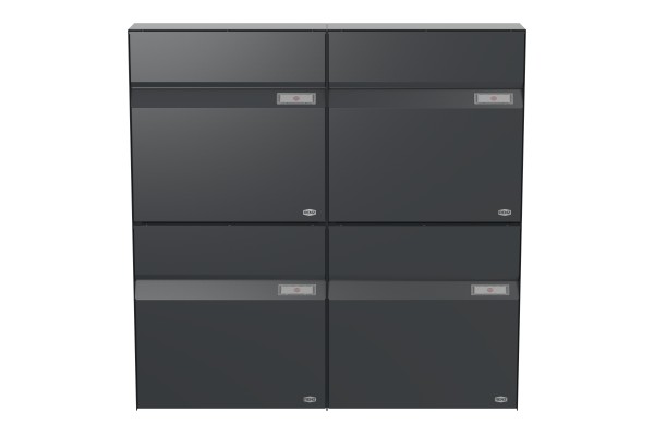 RENZ Briefkasten Erwin Anthrazitgrau mit NS92 Namensschild 4-Teilig