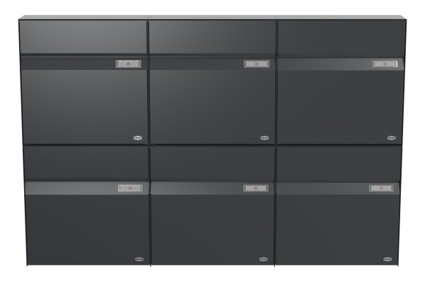 RENZ Briefkasten Erwin Anthrazitgrau mit NS92 Namensschild 6-Teilig