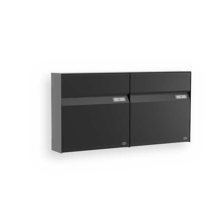 RENZ Briefkasten Erwin Tiefschwarz mit NS92 Namensschild 2-Teilig