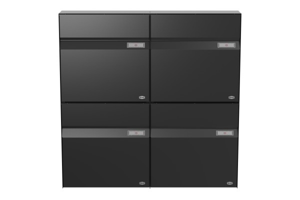 RENZ Briefkasten Erwin Tiefschwarz mit NS92 Namensschild 4-Teilig