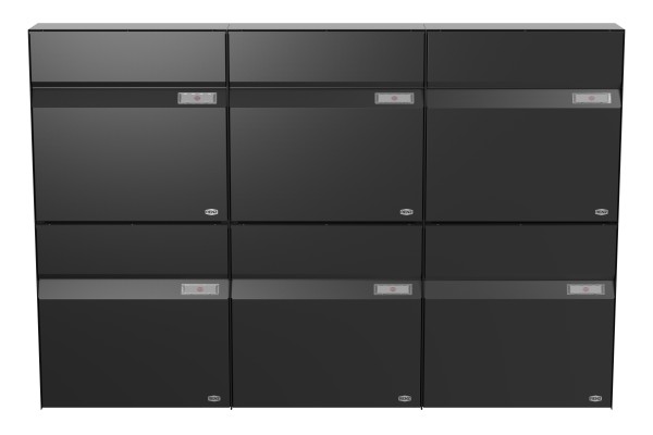 RENZ Briefkasten Erwin Tiefschwarz mit NS92 Namensschild 6-Teilig