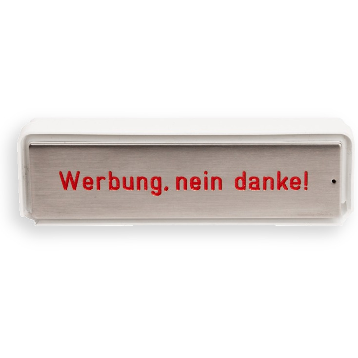 RSA2 Edelstahl Namensschild (mit Gehäuse) Werbung nein