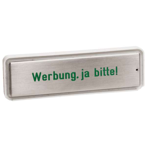 RSA2 Edelstahl Namensschild (mit Gehäuse)  Werbung ja