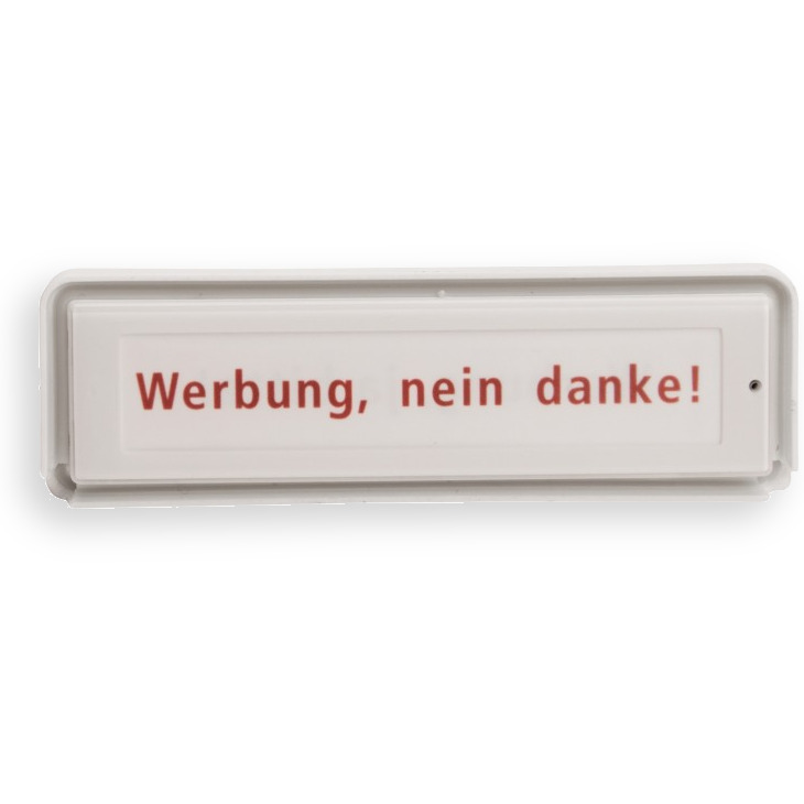 RSA2 Kunststoff Namensschild (mit Gehäuse) ohne Beleuchtung
Werbung ja/nein