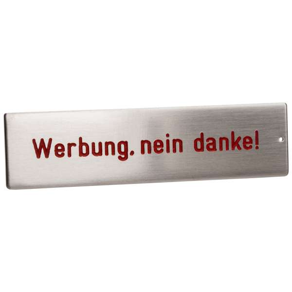 RSA2 Edelstahl Namensschild Werbung nein