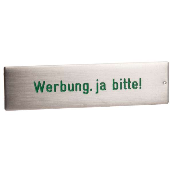 RSA2 Edelstahl Namensschild Werbung ja