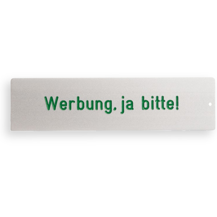 RSA2 ALU Namensschild Werbung ja