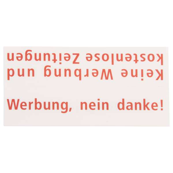 Werbungseinlage 60x15mm Werbung ja/nein