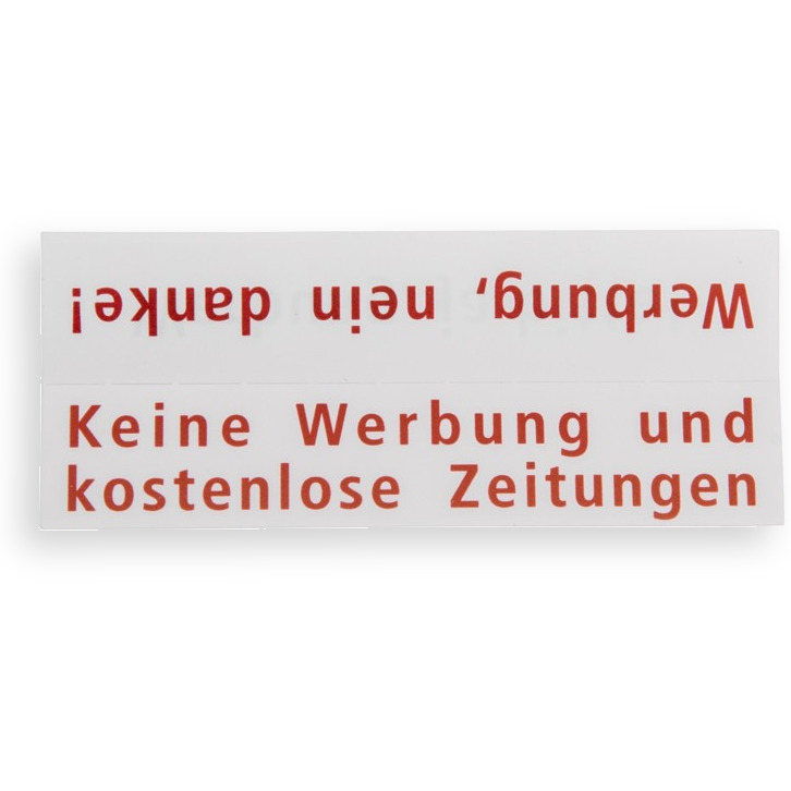 Namensschildeinlage RSA2 und NS09 mit Beschriftung