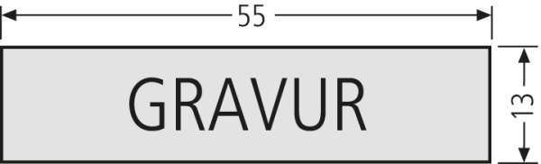 Namensschild-Einlage LIRA mit Gravur, weiße Schrift / grauer Hintergrund