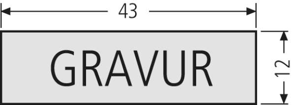 Namensschildeinlage Kombitaster Antivandalismus mit Gravur, Weiße Schrift / Schwarzer Hintergrund