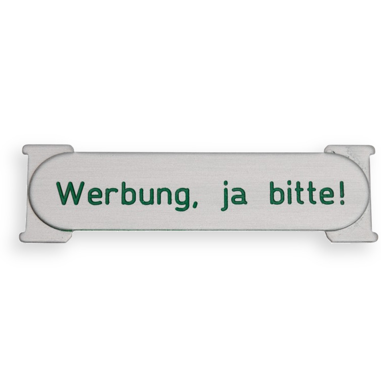 RSA1 ALU Namensschild Werbung ja