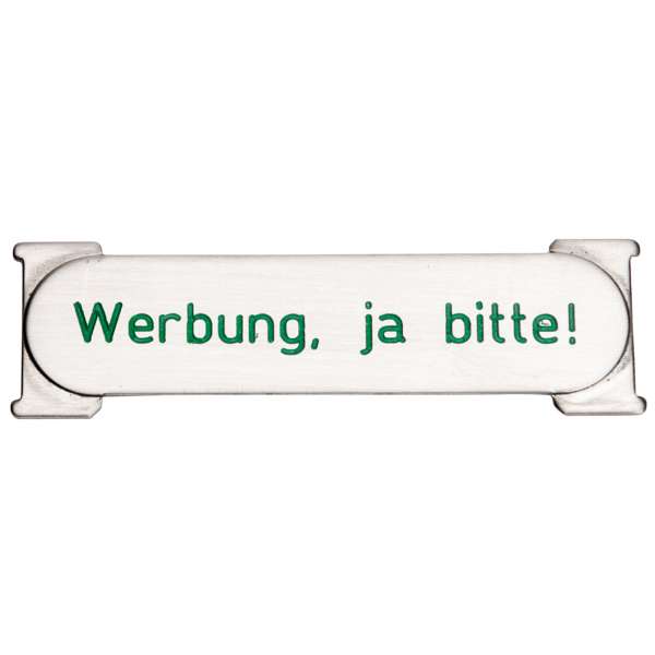 RSA1 Edelstahl Namensschild Werbung ja