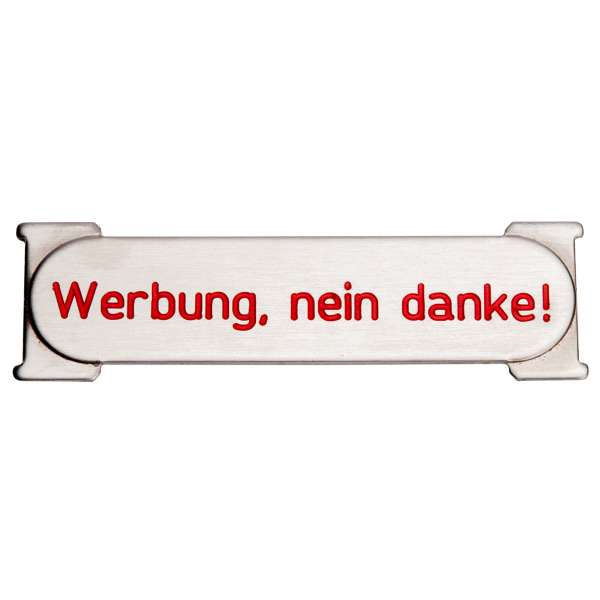 RSA1 Edelstahl Namensschild Werbung nein