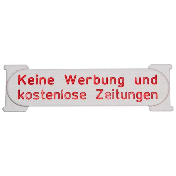 RSA1 ALU Namensschild Werbung nein