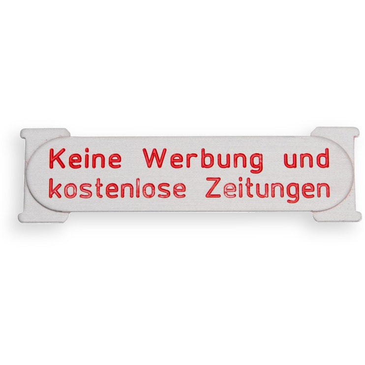 RSA1 ALU Namensschild Werbung nein