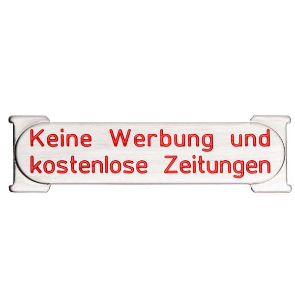 RSA1 Edelstahl Namensschild Werbung nein
