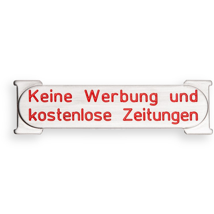RSA1 Edelstahl Namensschild Werbung nein