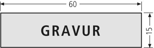 Namensschild-Einlage für Module mit Gravur, Weiße Schrift / Schwarzer Hintergrund