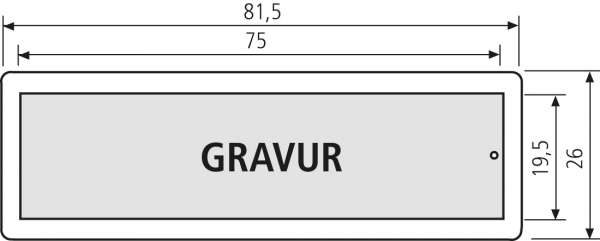 RSA2 Edelstahl Namensschild (mit Gehäuse)  mit Gravur