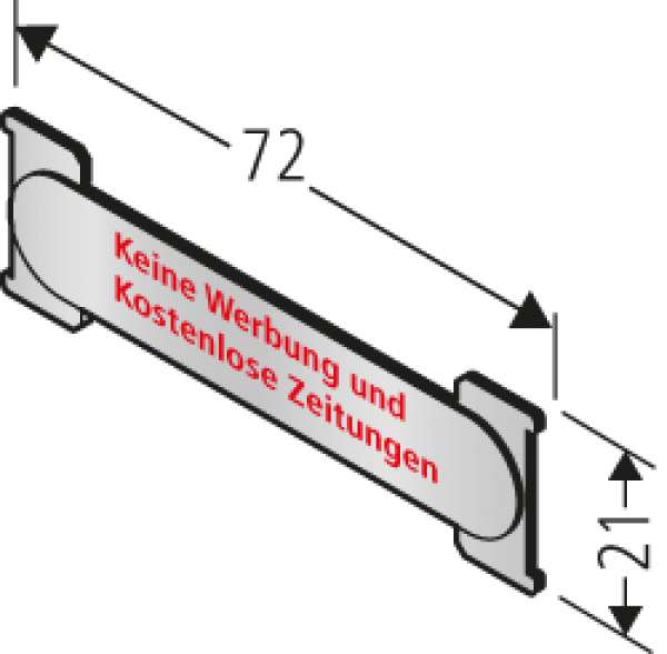 RSA1 Edelstahl Namensschild Werbung nein
