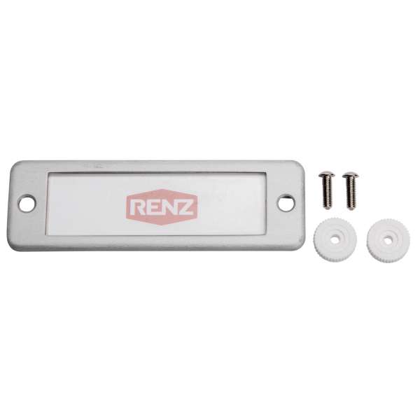 Namensschild Antivandalismus 83x26mm verschraubt (außen), Silber